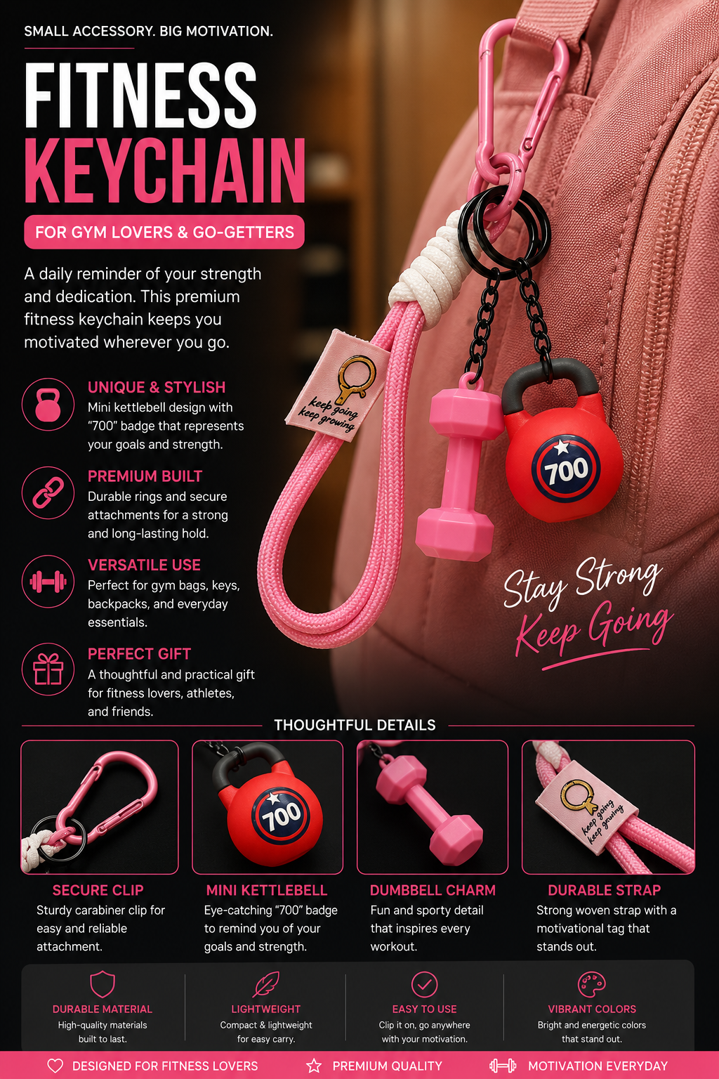 Fitness Keychain for Gym Lovers