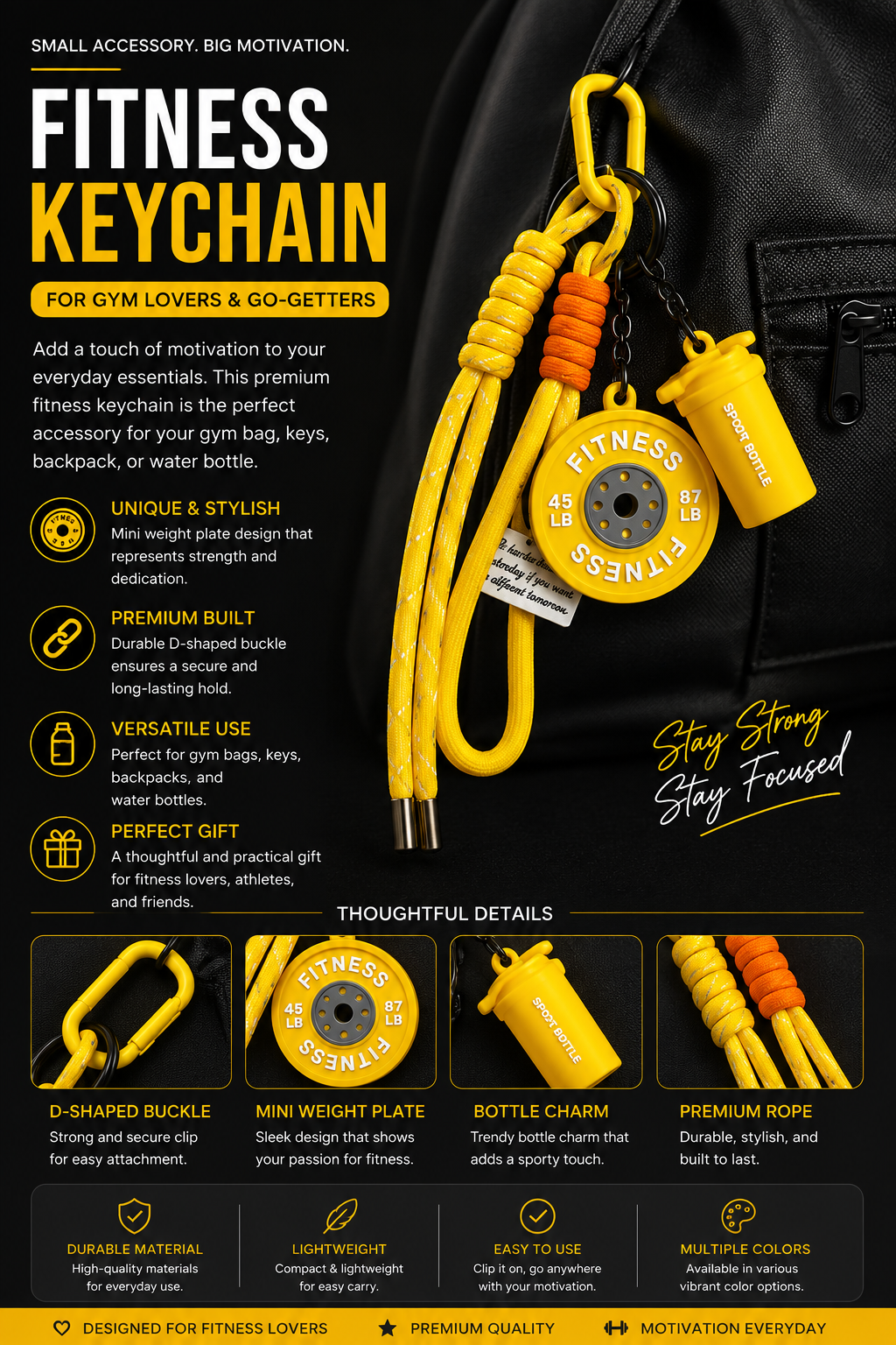 Fitness Keychain for Gym Lovers