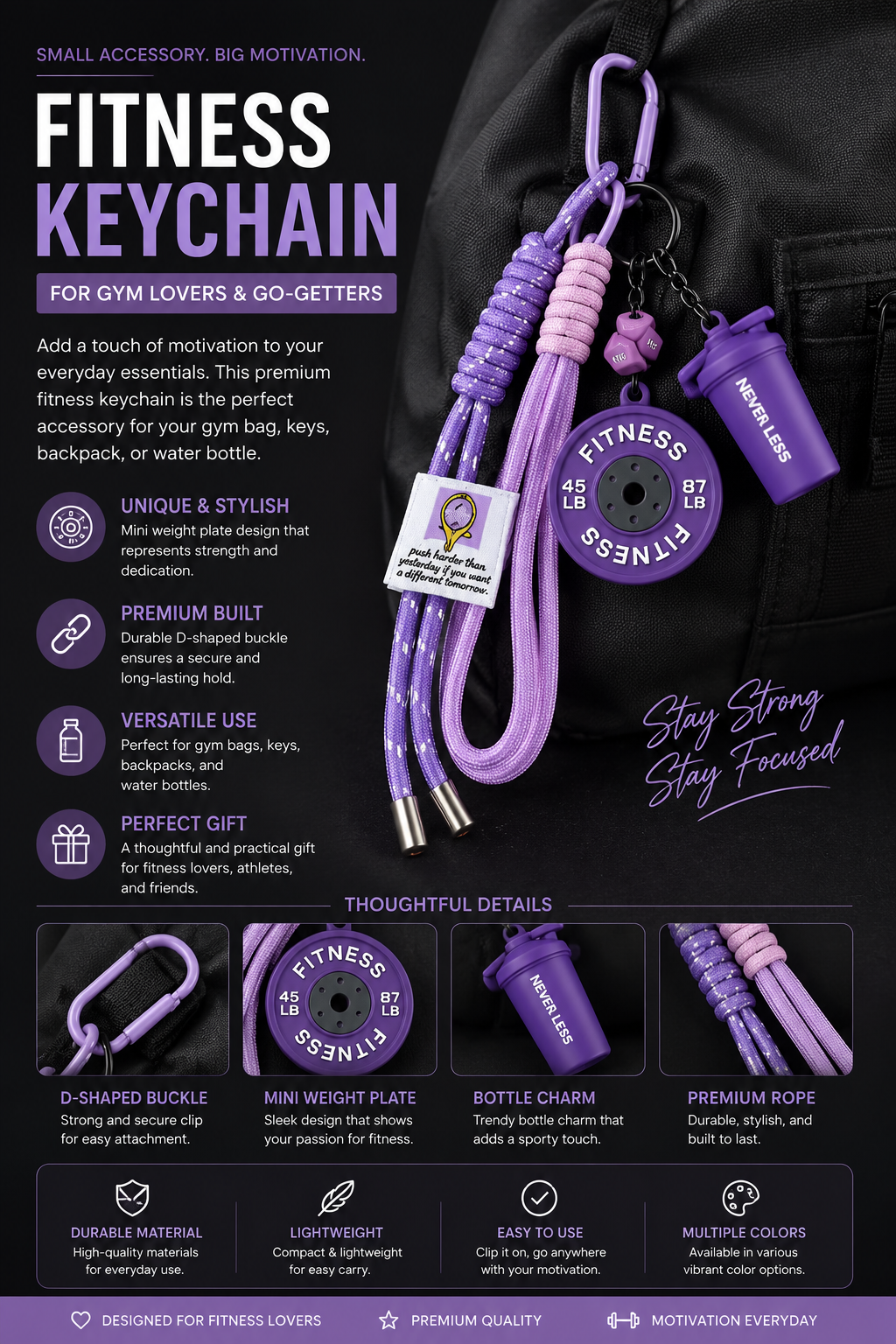 Fitness Keychain for Gym Lovers