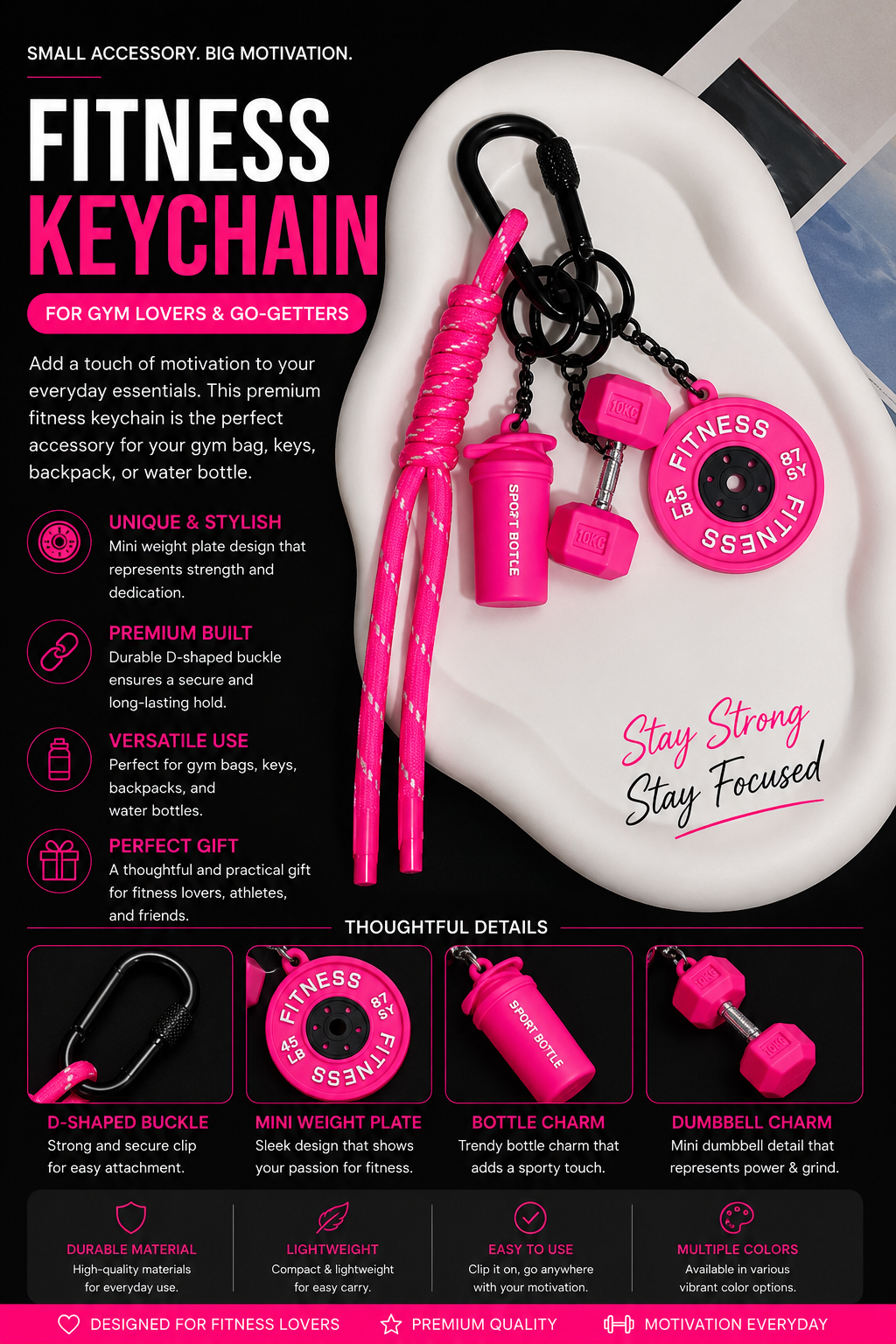 Fitness Keychain for Gym Lovers