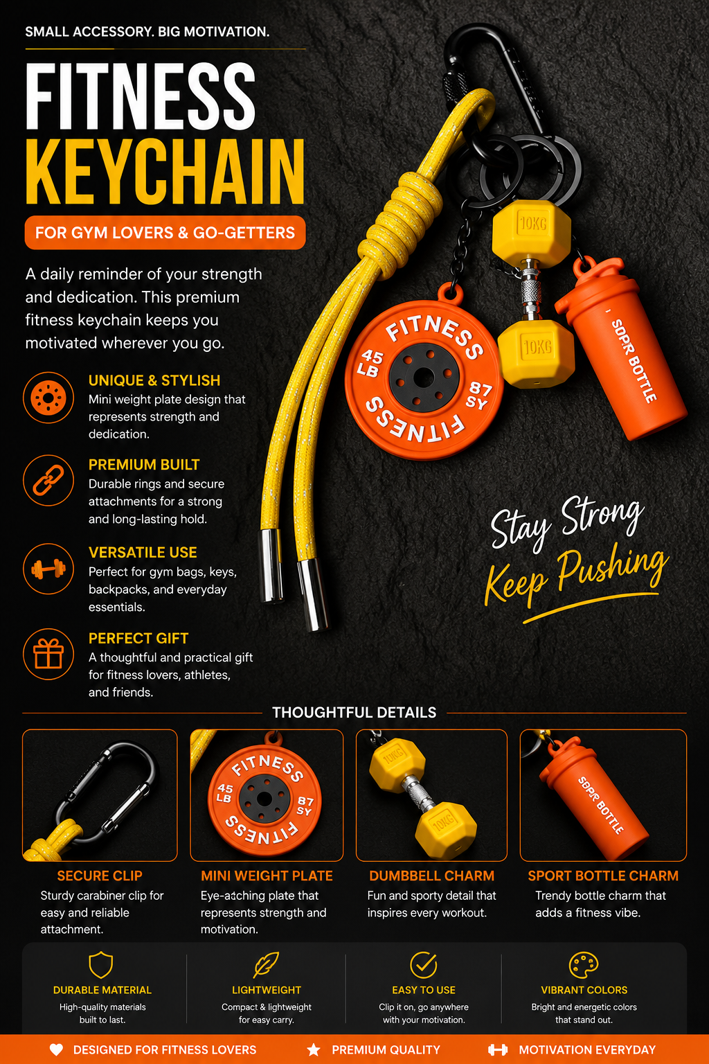 Fitness Keychain for Gym Lovers