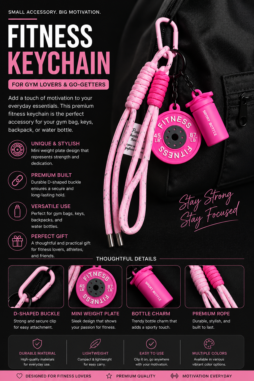 Fitness Keychain for Gym Lovers