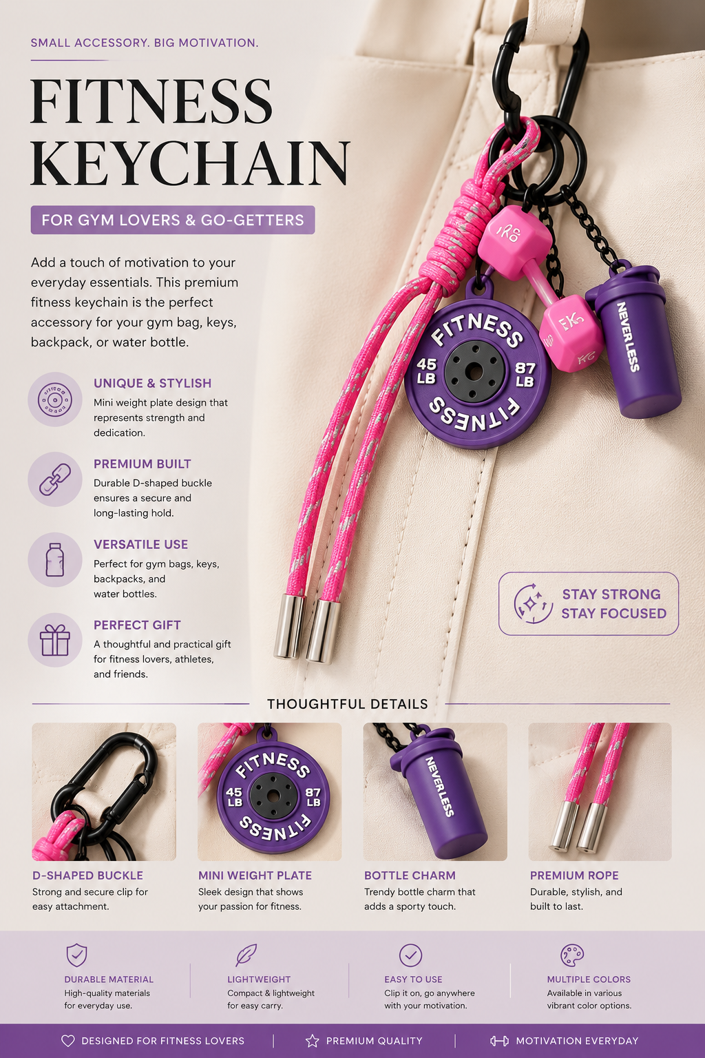 Fitness Keychain for Gym Lovers