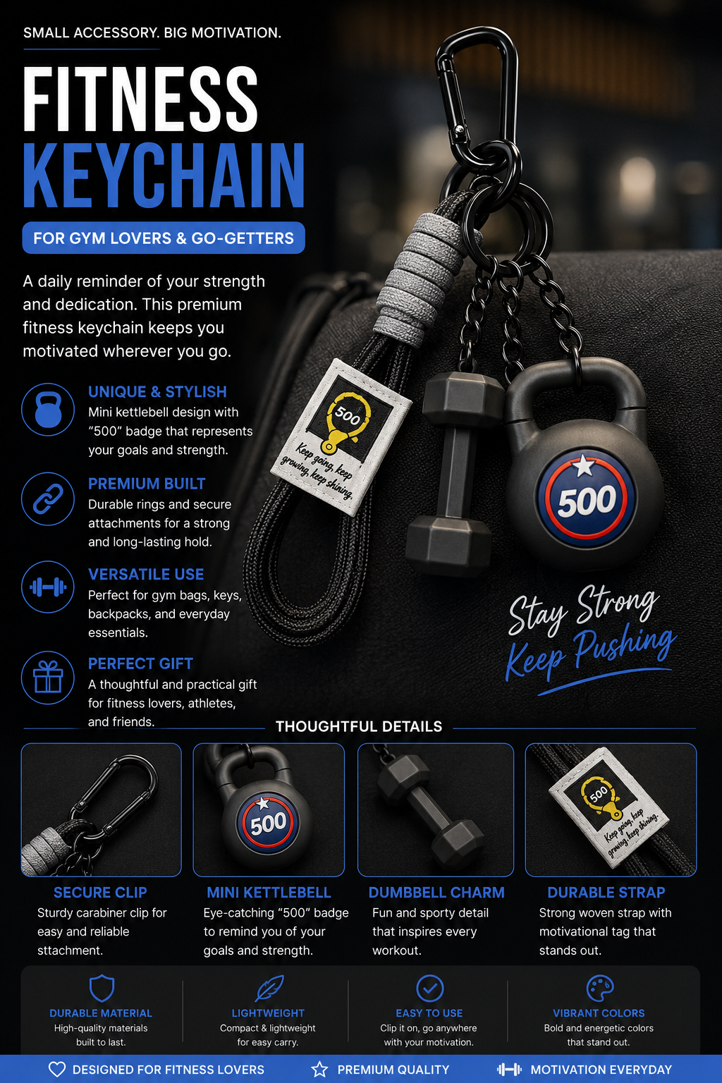 Fitness Keychain for Gym Lovers