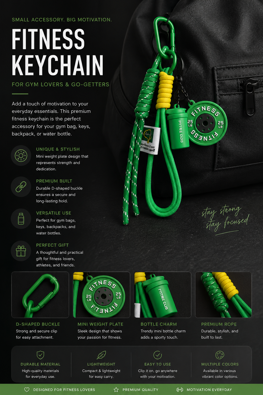 Fitness Keychain for Gym Lovers