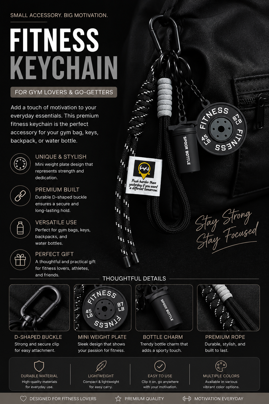 Fitness Keychain for Gym Lovers