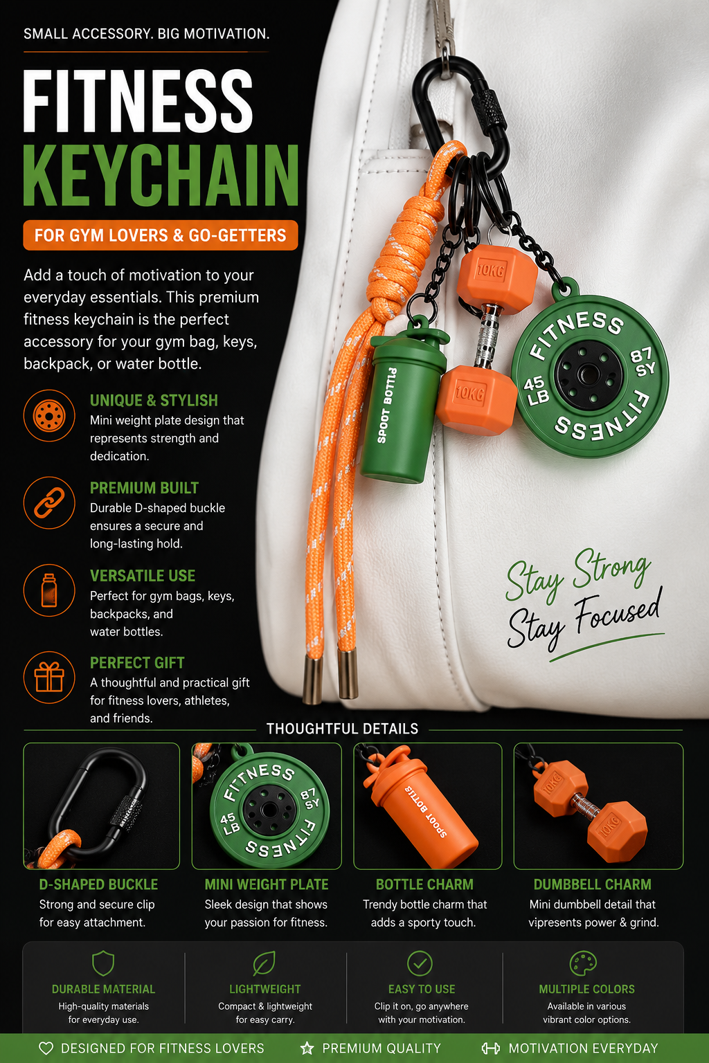 Fitness Keychain for Gym Lovers