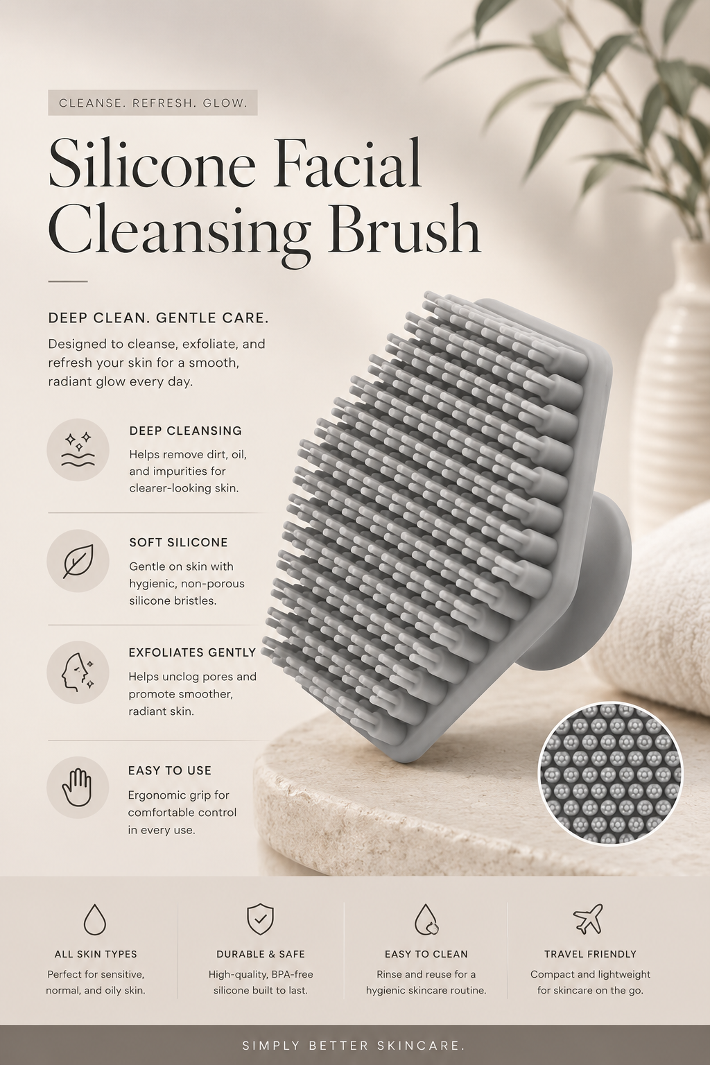 Silicone Facial Cleansing Brush