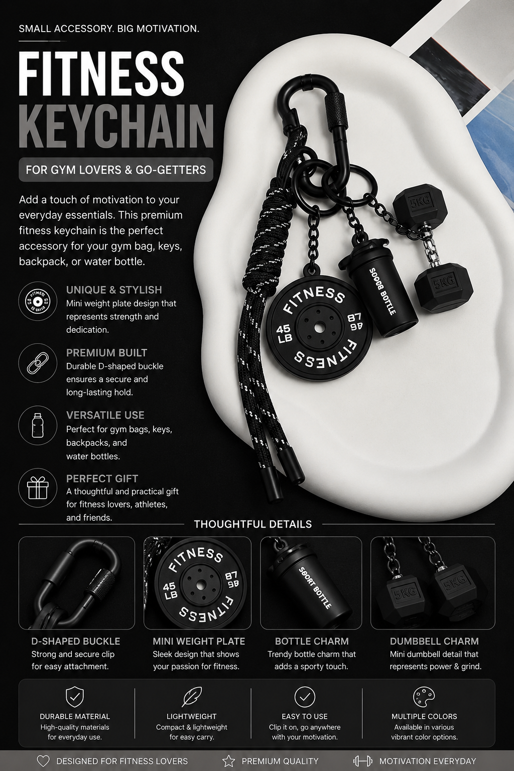 Fitness Keychain for Gym Lovers