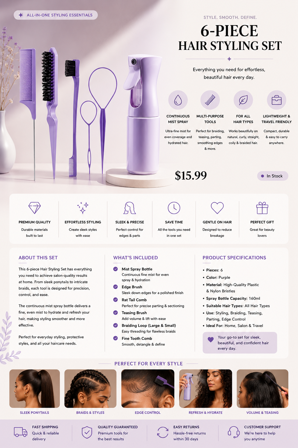 6-Piece Hair Styling Set