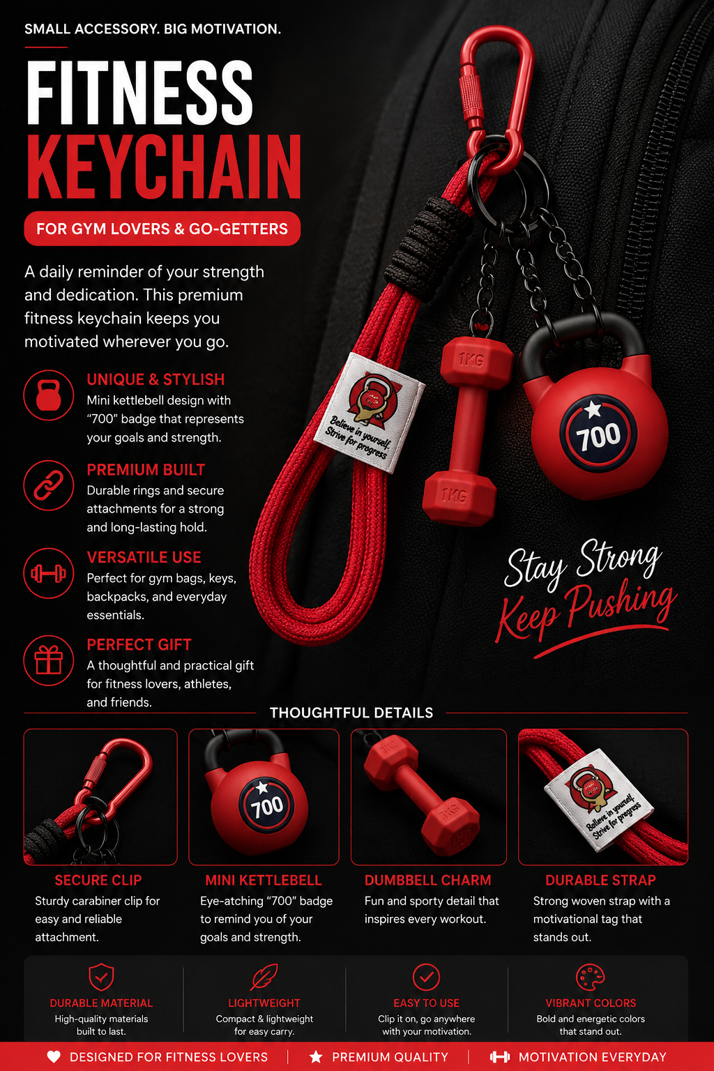 Fitness Keychain for Gym Lovers
