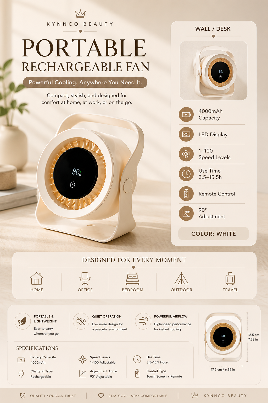 Portable Rechargeable Mini Fan